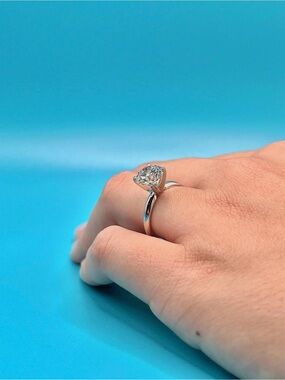 Classic Solitaire 2ct Round Cut Lab diamond Engagement Ring in 14K white gold